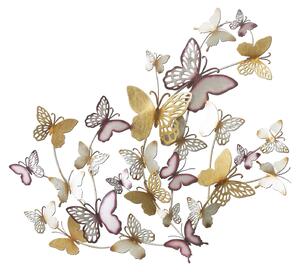 Pannello Da Muro Butterflies Oro/Bordeaux cm 132X3,5X95,5