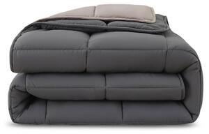 Piumino 4 stagioni reversibile circa 155x220 cm (2 piumini, 3 in 1) – grigio e grigio chiaro – piumino invernale colorato e caldo + piumino estivo leggero combinabili I colorato e utilizzabile senza fodera aggiuntiva I OEKO-TEX