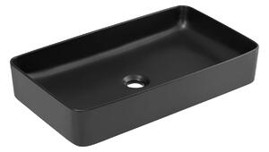 Lavabo in Vetroceramica SLIM, nero, 61 cm