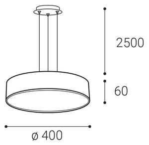 LED2 - Lampada a sospensione con cavo MONO SLIM LED/30W/230V 3000K/4000K diam. 40 cm nera