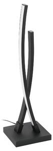 EGLO Lampada da tavolo LED Alboraya, lampada da comodino, lampada da tavolo in metallo nero e plastica bianca, lampada decorativa da salotto, bianco caldo