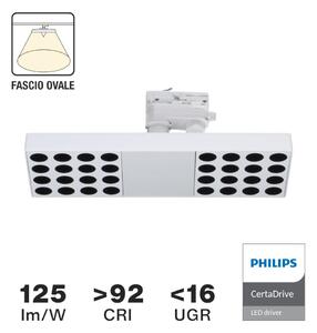 Faro LED Rettangolare 42W per binario Trifase bianco PHILIPS Certadrive - Rotabile Colore Bianco Naturale 4.000K