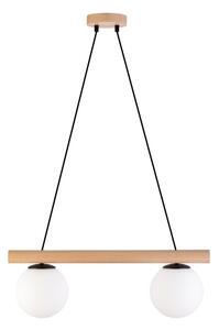 Lampada a sospensione con cavo WOODSTOCK 2xE27/15W/230V legno/nero
