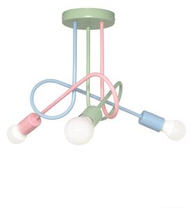 Plafoniera da soffitto OXFORD 3xE27/15W/230V verde/rosa/blu