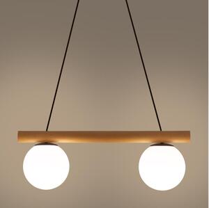 Lampada a sospensione con cavo WOODSTOCK 2xE27/15W/230V legno/nero