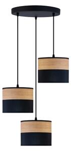 Lampadario a sospensione con cavo ALBA 3xE27/15W/230V diam. 40 cm nero/marrone