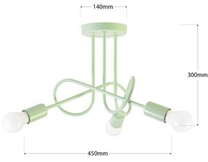 Lampadario a plafone OXFORD 3xE27/15W/230V verde