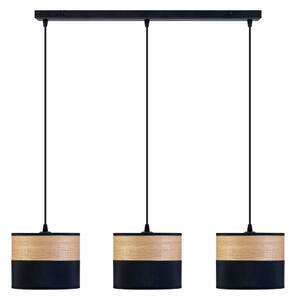 Lampadario a cavo ALBA 3xE27/15W/230V nero/marrone