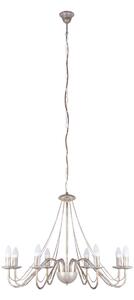 Lampadario a catena MALBO 8xE14/10W/230V bianco/oro/patina