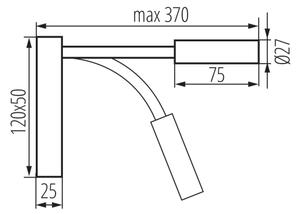Kanlux 32518 - Lampada flessibile TONIL LED/3,3W/230V bianca/oro