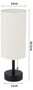 Brilagi - Lampada da tavolo con porta USB TABLON 1xE27/25W/230V nero/crema