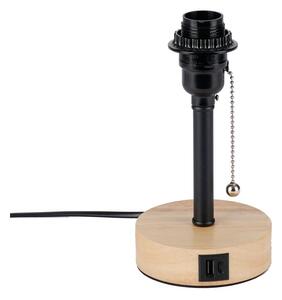 Brilagi - Lampada da tavolo con porta USB TABLON 1xE27/25W/230V rovere/nero
