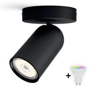 Philips - Faretto dimmerabile LED RGBW PONGEE 1xGU10/4,8W/230V nero + telecomando
