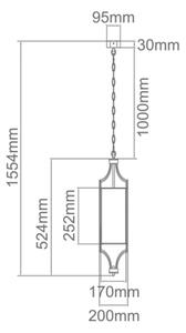 Open Design OR80568 - Lampadario a catena LUNGA 1xE27/15W/230V ottone/bianco