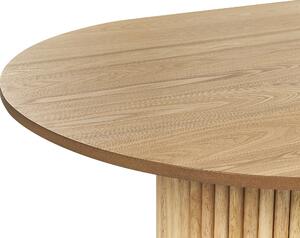 Tavolo da pranzo in legno chiaro MDF Piano in legno di gomma Gambe 180 x 100 cm Stile rustico moderno Beliani
