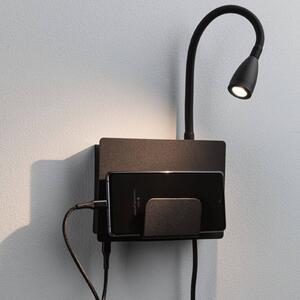Paulmann Halina USB applique LED braccio flex nero