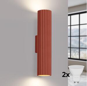 Brilagi - Lampada da parete LED CRESTO 2xGU10/10W/230V 30 cm rossa