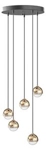 Open Design OR85518 - Lampadario LED a cavo BOLICINA 5xLED/5W/230V oro/nero