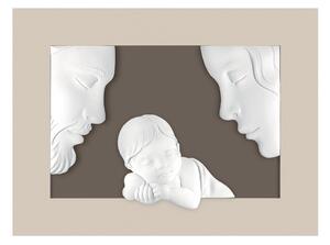 Bongelli Preziosi Capezzale moderno figura della sacra famiglia in marmorino e cornice in legno Marmorino Nocciola Capezzali con Sacra Famiglia,Capezzali Moderni