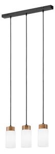 Lampadario sospeso su cavo MARKUS 3xE27/15W/230V nero/rovere