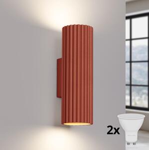 Brilagi - Applique LED CRESTO 2xGU10/10W/230V 20 cm rossa