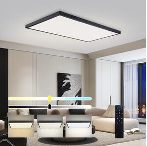 Brilagi-LED Plafoniera da bagno dimmerabile FRAME SMART LED/96W/230V IP44 nero + telecomando