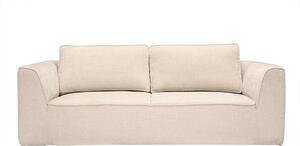 Divano design in tessuto effetto velluto strutturato beige 3 posti GRAMMY