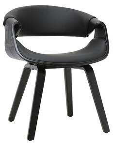 Poltrona design nera e legno nero ARAMIS