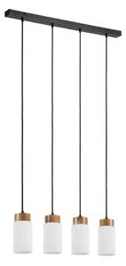 Lampadario sospeso con cavo MARKUS 4xE27/15W/230V nero/rovere