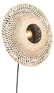 Lampada da parete intelligente bambù 30 cm con spina incluso WiFi P45 - Rina