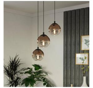 Eglo 901925 - Lampadario a cavo ARISCANI 3xE27/60W/230V nero/beige/fumé