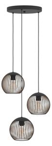 Eglo 901871 - Lampadario a sospensione con cavo ALMANZORA 3xE27/60W/230V nero