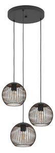 Eglo 901871 - Lampadario a sospensione con cavo ALMANZORA 3xE27/60W/230V nero
