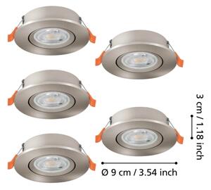 Eglo 902269 - Set da 5 faretti da incasso a LED BARRANCO LED/4,8W/230V cromato