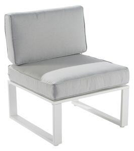 Poltrona da giardino con cuscino Odyssea NATERIAL in alluminio, seduta in textilene bianco