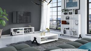 Set di mobili VIK Bianco Opaco - MOBILE PORTA TV + TAVOLINO + LIBRERIA | SET DI MOBILI PER SALOTTO/SOGGIORNO