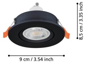 Eglo 902243 - Faretto LED da incasso BARRANCO 1xGU10/4,5W/230V nero