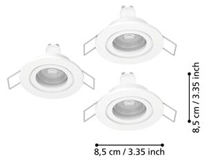 Eglo 902248 - SET 3x LED faretto da incasso per bagno BARRANCO 1xGU10/4,5W/230V IP44 bianco