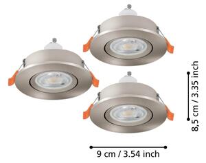 Eglo 902246 - Set di 3 faretti LED da incasso BARRANCO 1xGU10/4,5W/230V cromato