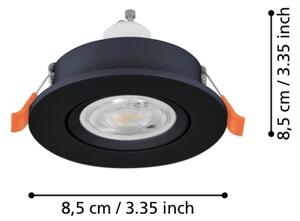 Eglo 902249 - Faretto LED da incasso per bagno BARRANCO 1xGU10/4,5W/230V IP44 nero