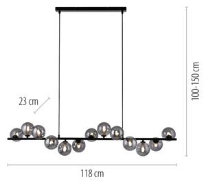 Schöner Wohnen 14504-18 - Lampadario LED sospeso su cavo DUBAI 13xG9/3W/230V nero/fumé