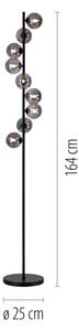 Schöner Wohnen 14506-18 - Lampada da terra LED DUBAI 9xG9/3W/230V nero/fumé