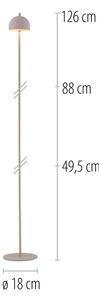 Schöner Wohnen 19245-39 - Lampada da terra LED dimmerabile BELLIS, 2,5W/5V, IP54, grigio