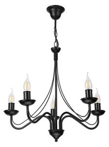 Lampadario a catena ANTON 5xE14/15W/230V nero