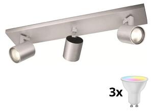 Philips 53093/48/12 - Faretto LED RGBW dimmerabile RUNNER 3xGU10/4,8W/230V cromo + telecomando