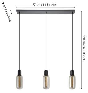 Eglo 901005 - Lampadario a sospensione su cavo MAIONE 3xE27/4W/230V nero/fumé