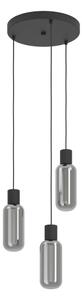 Eglo 901004 - Lampadario a sospensione con cavo MAIONE 3xE27/4W/230V nero/fumé
