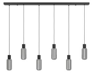 Eglo 901006 - Lampadario a sospensione con cavo MAIONE 6xE27/4W/230V nero/fumé