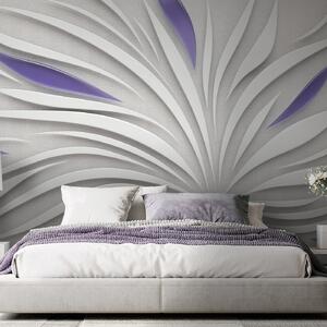 Carta da parati Fiore astratto su tessuto nei colori viola, Carta da parati 3D, u06452v3 : Uwalls.it