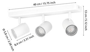 Eglo 901963 - Faretto da bagno CONSUMA 3xGU10/5W/230V IP44 bianco